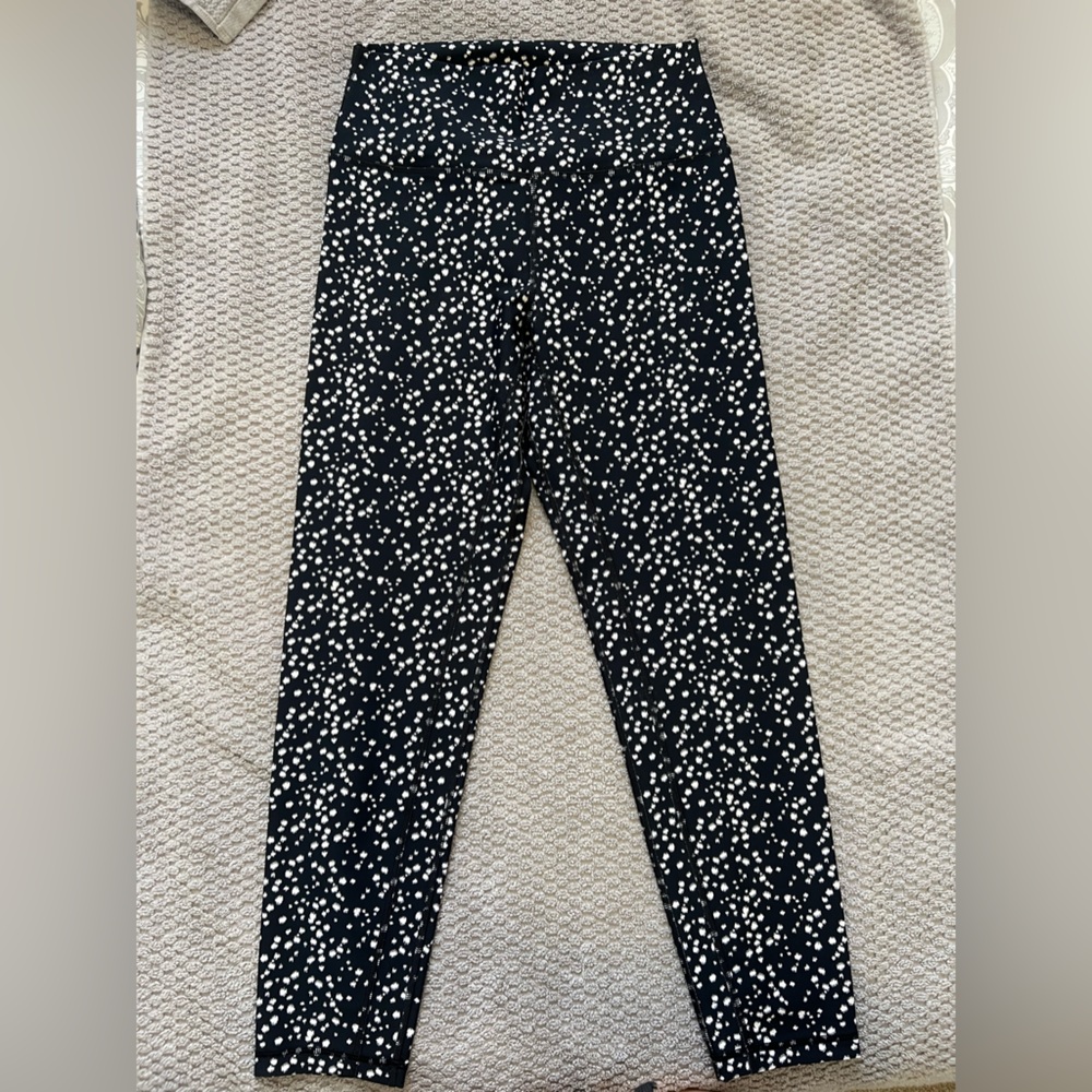 Ryderwear Black Polka-dot Printed Leggings